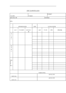 首批产品试制状况记录表