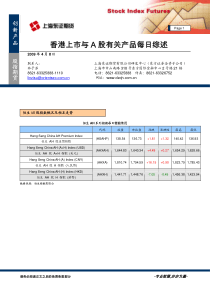 香港上市与A股有关产品每日综述