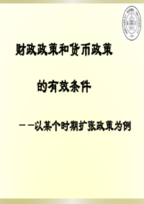 90财政政策和货币政策的有效条件