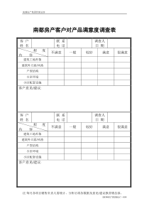 （009）南都房产客户对产品满意度调查表