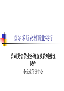 公司信贷业务调查资料整理课件