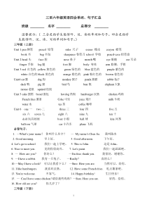 小学三至六年级英语四会单词、句子汇总1