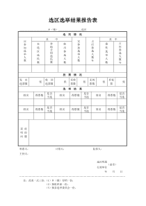 乡镇人大代表选举结果报告表