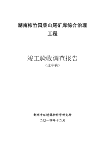 (送审稿)湖南柿竹园柴山尾矿库综合治理工程竣工验收报告（DOC56页）