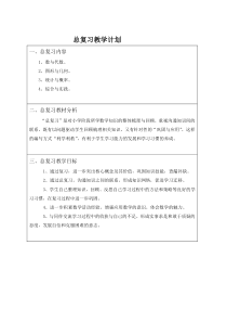 北师大版六年级数学下册总复习教案