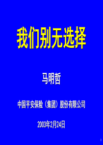 424平安保险公司马鸣哲董事长XXXX年全国工作会议报告