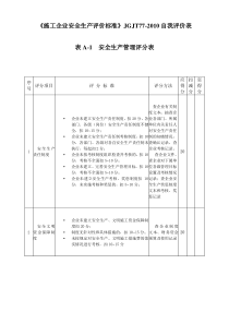 施工企业安全生产评价标准2010版