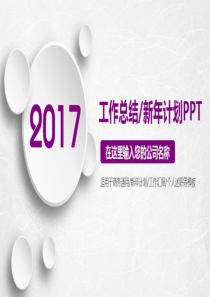 2017完整框架紫色微粒体工作总结新年计划PPT