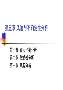 05第五章 风险与不确定性分析