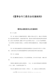 上市准备-董事会专门委员会实施细则