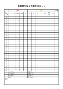 家庭财务收支明细表