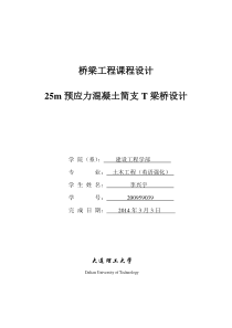 25m预应力混凝土简支T梁桥设计ddd