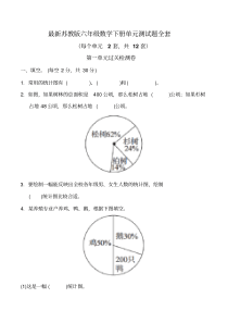 最新苏教版六年级数学下册单元测试题全套