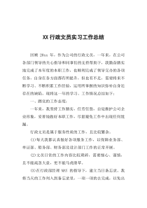 XX行政文员实习工作总结