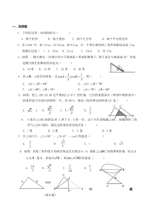 相似三角形和锐角三角函数综合测试题