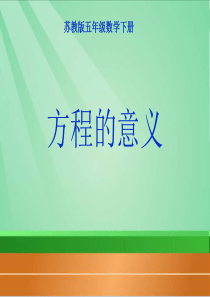 (苏教版五年级数学下册课件)方程的意义课件