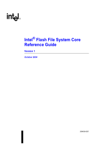 1 Intel  Flash File System Core Introduction......