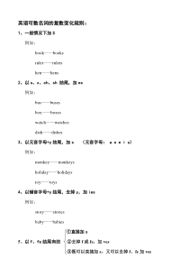 英语名词的复数变化规则