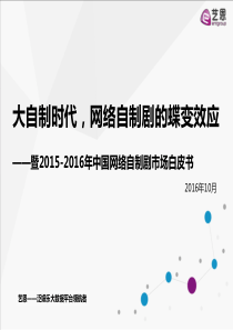 2015-2016年中国网络自制剧市场白皮书