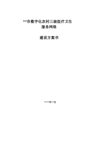 数字化农村三级医疗卫生服务网络建设方案