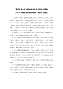 中青宝：独立董事关于公司股票期权激励计划（草案）的意见