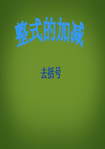 七年级数学上册 2.2.2《整式的加减(去括号)》课件 (新版)新人教版