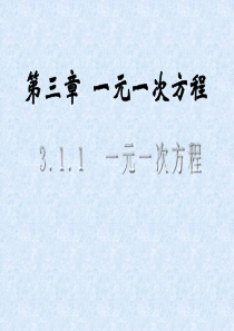 七年级数学上册 3.1.1《一元一次方程》课件 (新版)新人教版