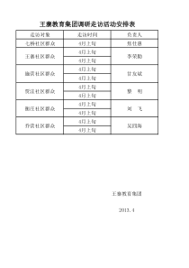 走访安排表