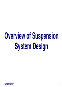 Overview of Suspension System Design悬架系统开发