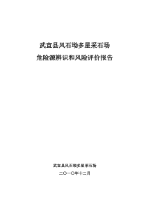 2武宣县风石坳多星采石场危险源辨识和风险评价报告