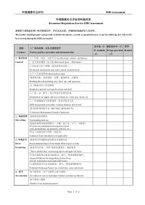 EHS-Assessment--评估文件资料清单