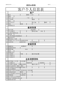 客户个人信息表