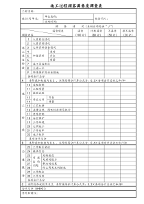 施工过程顾客满意度调查表