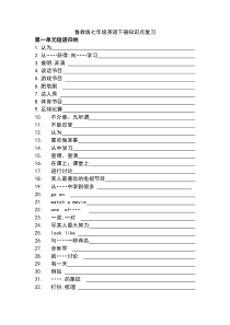 鲁教版七年级英语下册知识点复习