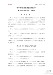 双环传动：董事会审计委员会工作细则（XXXX年10月）