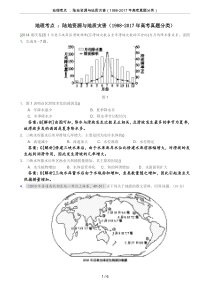 地理考点-：陆地资源与地质灾害(1988-2017年高考真题分类)