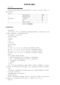 中医执业考试内科学考点笔记