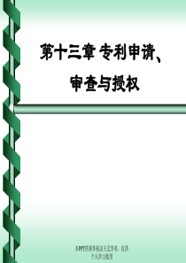 第12章专利申请、审查与授权的条件