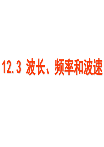 高二物理+12-3波长频率和波速+课件选修3-4