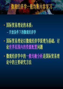 001微观经济学一般均衡框架内容复习