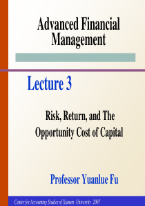 Lecture3 Risk,Return,and The Opportunity Cost of C