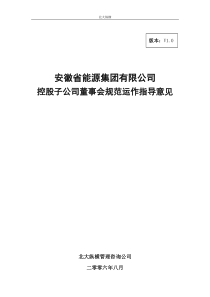 安徽省能源集团有限公司控股子公司董事会规范运作指导意见2