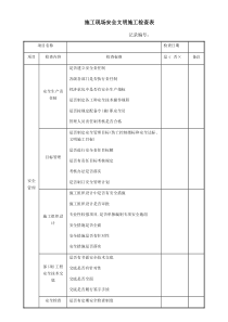 施工现场安全文明施工检查表