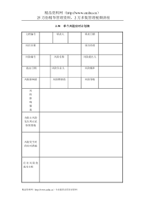 IT项目管理-2.38单个风险应对计划表