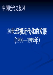 20世纪初近代化的发展