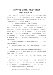 山东济宁如意毛纺织股份有限公司独立董事