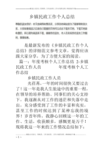 乡镇民政工作个人总结