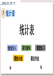 北京版四年级数学下册课件-统计表课件