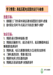 工厂供电技术学习情景22 高低压配电装置的运行与检修