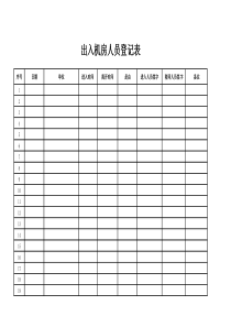 机房出入登记表